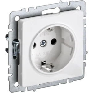 IEK BRITE Розетка 1-местная с заземлением без защитных шторок 16А РС11-1-0-БрБ белый - BR-R11-16-K01 IEK BRITE Розетка 1-местная с заземлением без защитных шторок 16А РС11-1-0-БрБ белый - BR-R11-16-K01