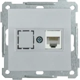 IEK Розетка компьютерная РК11-1-Б RJ45 Cat6 BOLERO серебряный