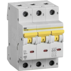 IEK Автоматический выключатель ВА47-60M 3Р 3А 6кА D - MVA31-3-003-D IEK Автоматический выключатель ВА47-60M 3Р 3А 6кА D - MVA31-3-003-D