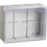 IEK Коробка распаячная КМ41276 для открытой проводки 240х195х90мм IP55 (RAL 7035, прозрачная крышка, кабельные вводы 5шт)